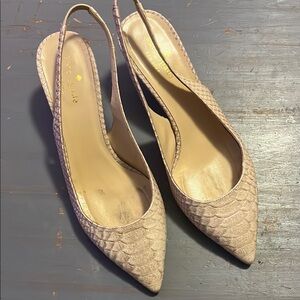 Kate Spade New York Vero Cuoio Slingback Snake Skin Iridescent Heels 8
